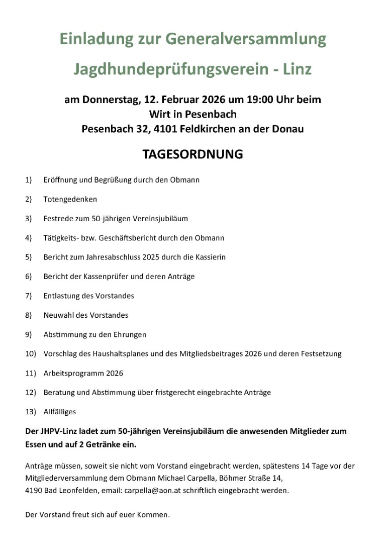 Generalversammlung 2026